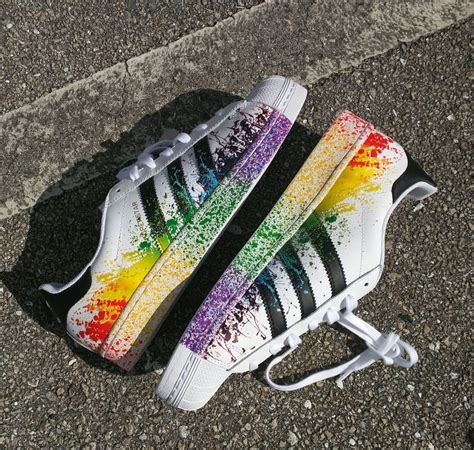 Adidas superstar paint splatter